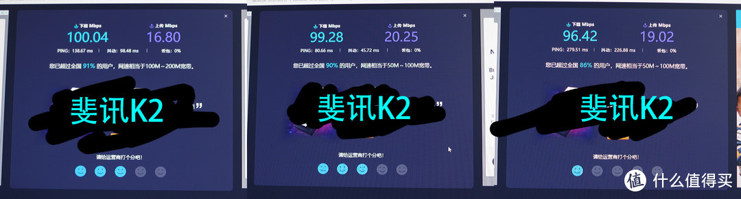 斐讯K2网线端口测速