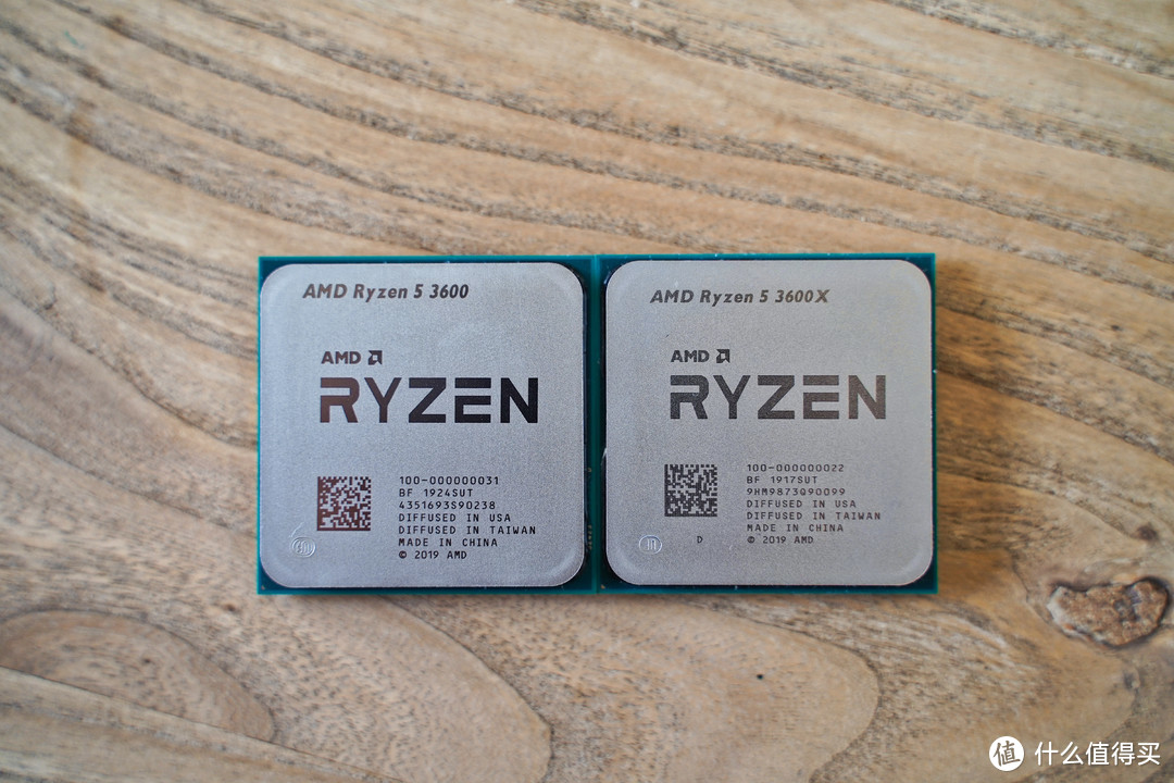 Ryzen 5 3600（左）& Ryzen 5 3600X（右）外观展示