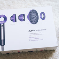 戴森吹风机 Dyson Supersonic 黑紫色外观展示(风筒|把手|档位|按钮)