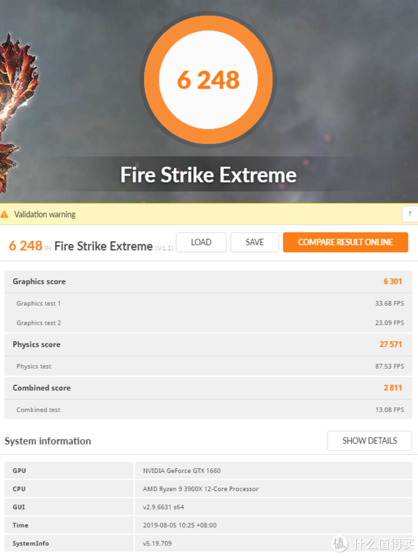 3DMark FireStrikeExtreme 图形分为 6301