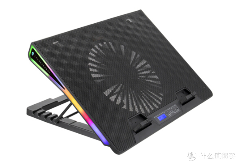 RGB幻彩+屏显：ThundeRobot 雷神 推出 风洞F50 笔记本散热器 售价129元