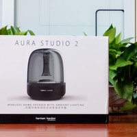 哈曼卡顿 Aura Studio2 音乐琉璃二代音箱外观展示(网罩|功能键|适配器|接口)