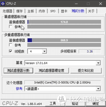 5005u，单核174.8，多核568.9