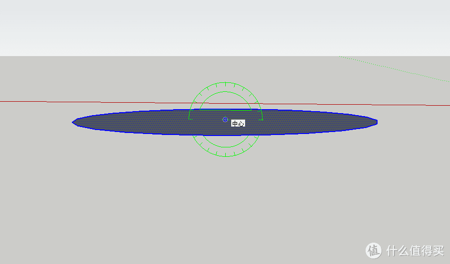 选择旋转工具，倾斜画面角度至旋转工具变成红色或绿色