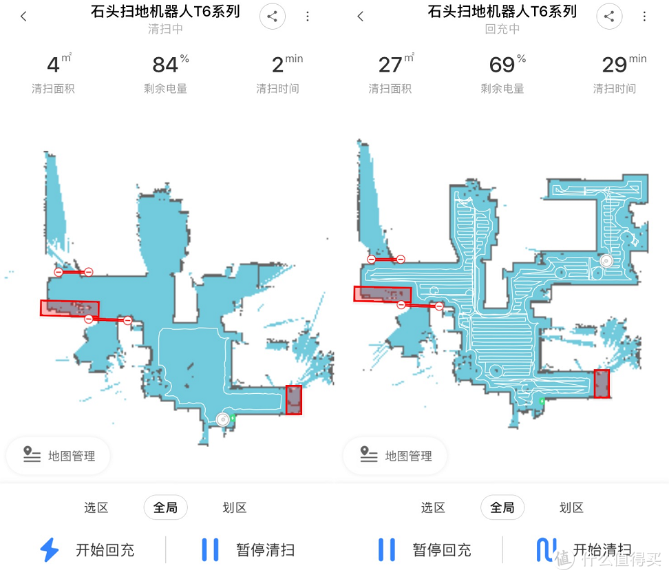 万字长文详细测评：米家 新一代拖扫机器人 VS 石头 T6 拖扫机