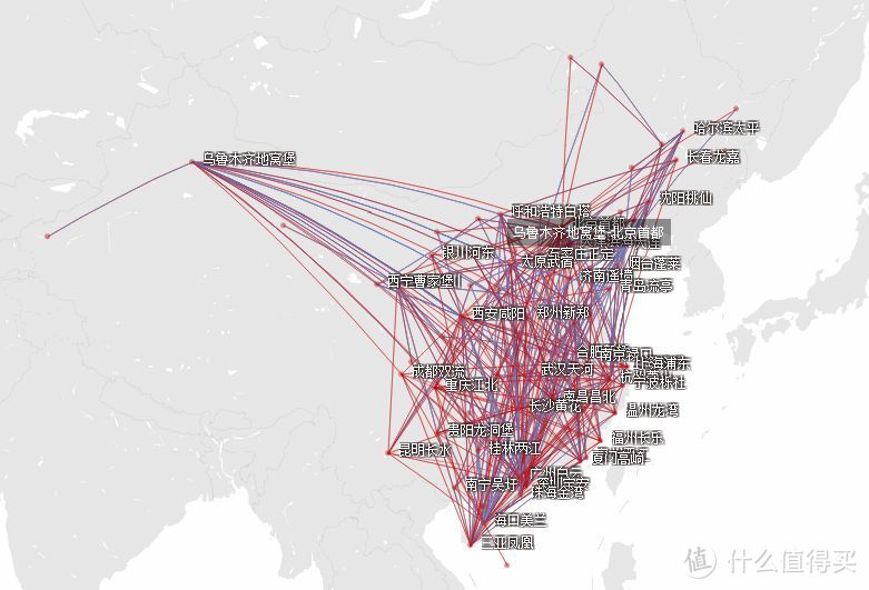 海南航空的国内航线分布