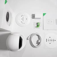 360智能摄像机云台变焦版外观展示(主机|数据线|底座|适配器)