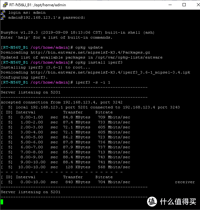 用iperf3可以测试最大支持到700M的寛帶吞吐量