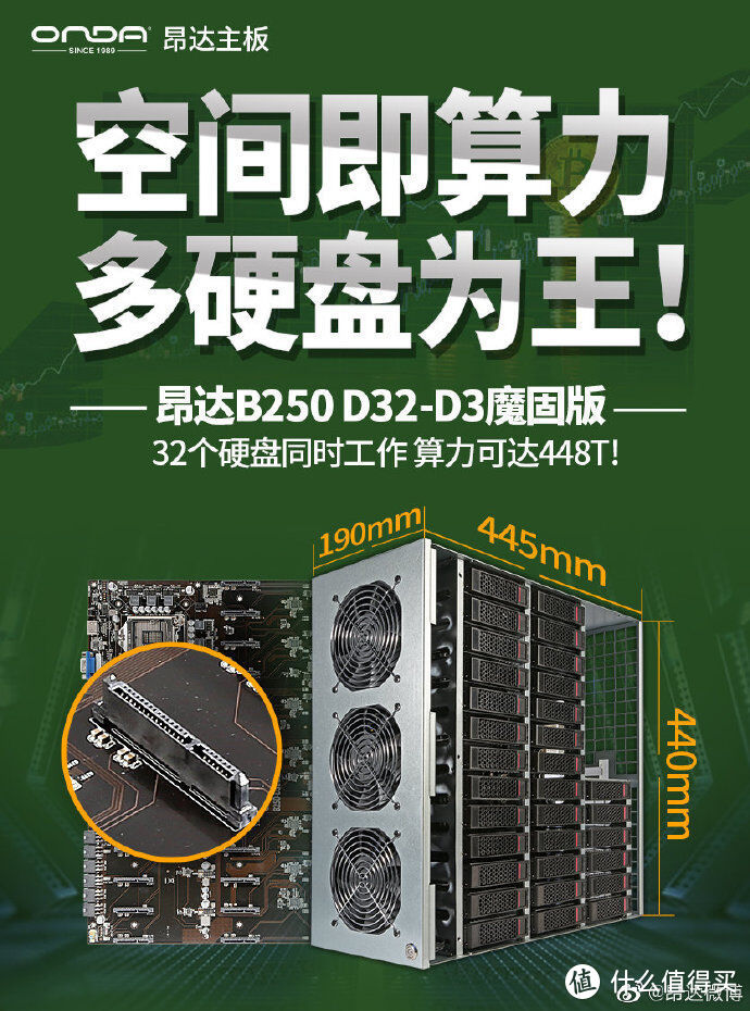 32个SATA接口这是要干嘛？ONDA 昂达 发布 B250 D32-D3 魔固版 主板