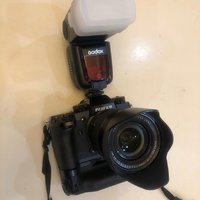 Godox TT685 闪光灯for 富士相机上机效果(闪光灯|电池)