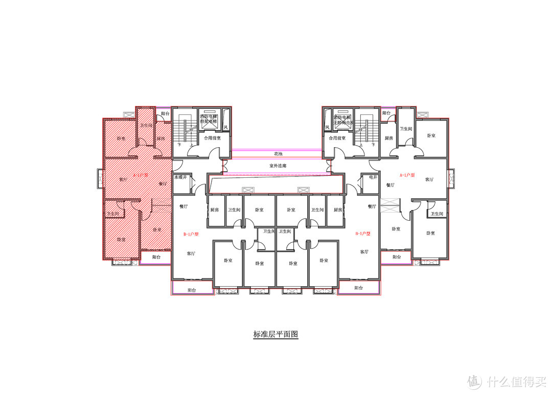 阴影部分就叫他“围合建筑面积”吧