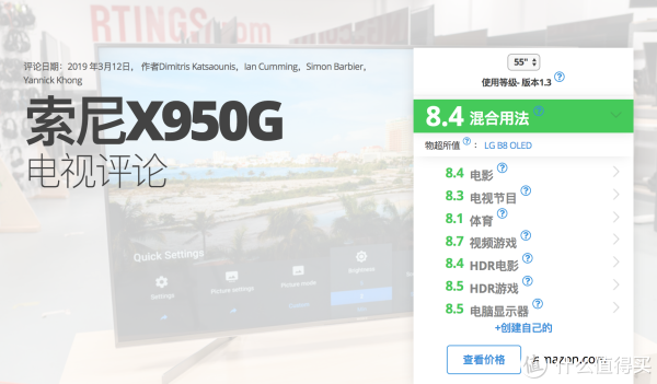 索尼X9500G海外版评分