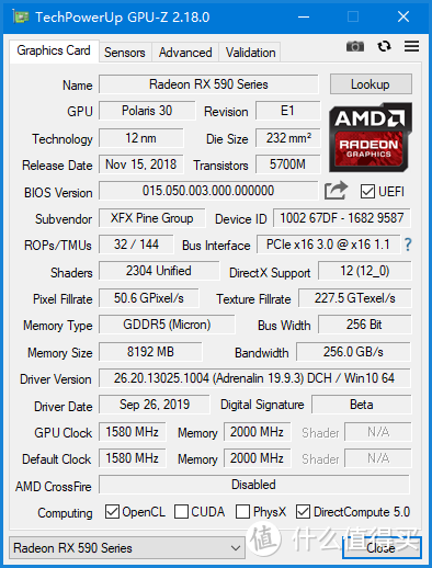 讯景RX590 8G和铭瑄GTX1660 6G版的对决