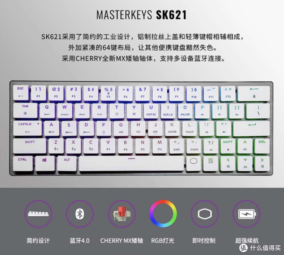 双模随联，便携自如：酷冷至尊(CoolerMaster)  SK621矮轴机械键盘体验