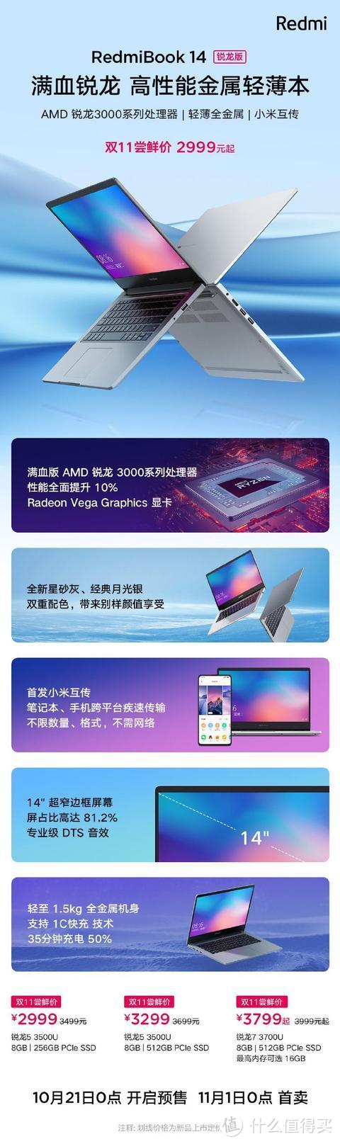 小米USB3.0分线器发布 RedmiBook 14锐龙版尝鲜价2999元起