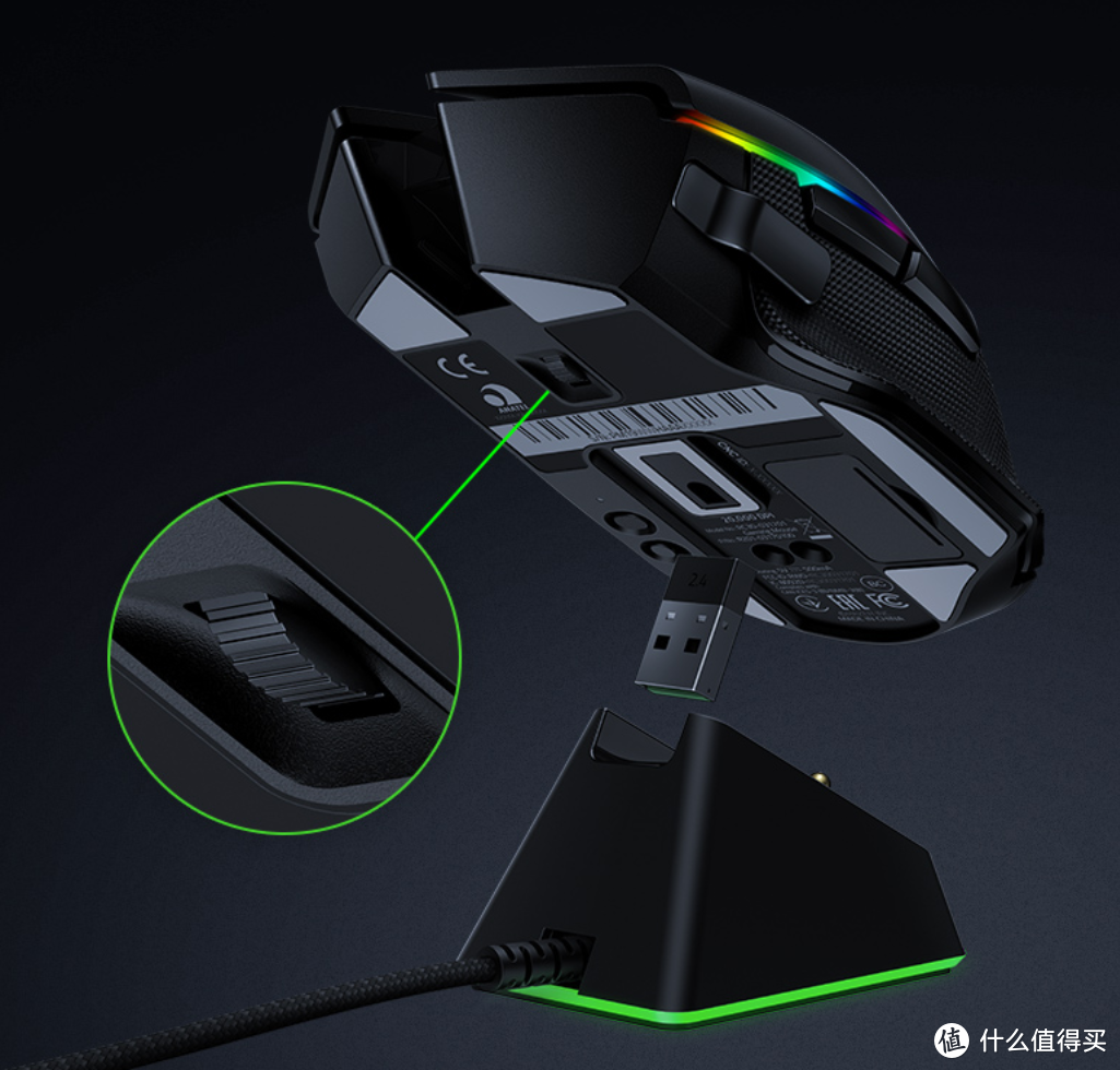 PAW3399狂飙20000dpi、低延迟长续航：Razer 雷蛇 巴塞利斯蛇终极版 无线电竞鼠标发售