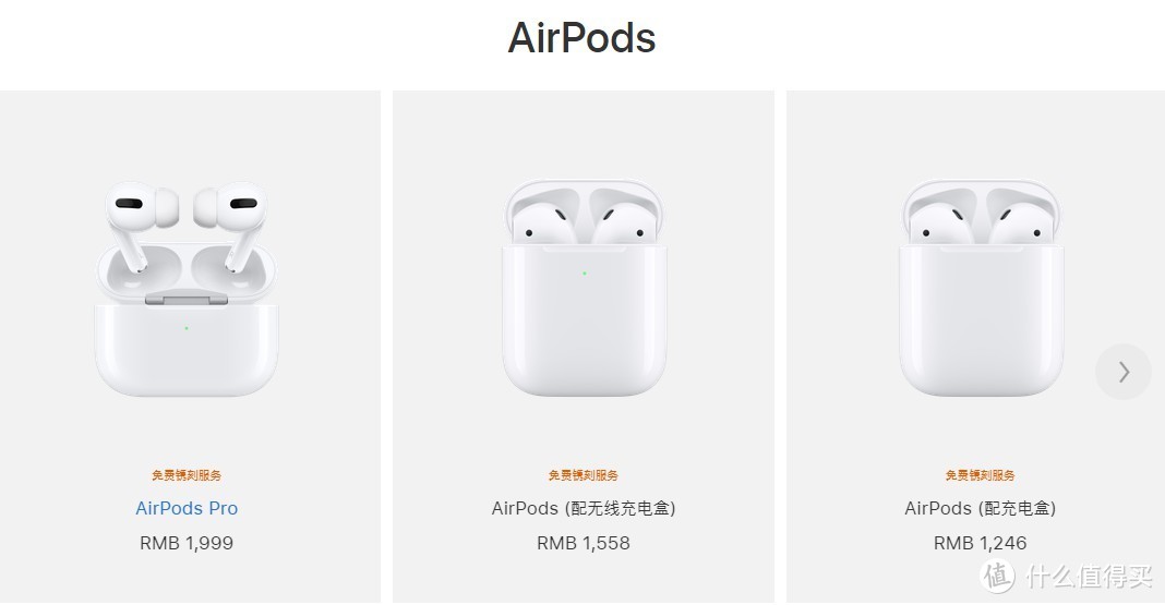 官网在售的三款AirPods