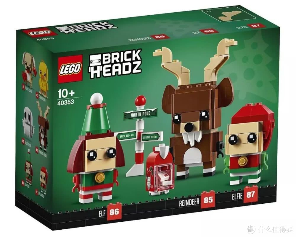 史上第一套三人装方头仔出现——Brickheadz 40353 Reindeer, Elf and Elfie