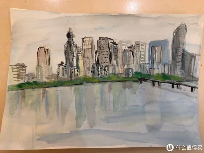 简单水彩画入门教学 1 30分钟画一幅水彩城市风景画的诀窍 绘画颜料 什么值得买