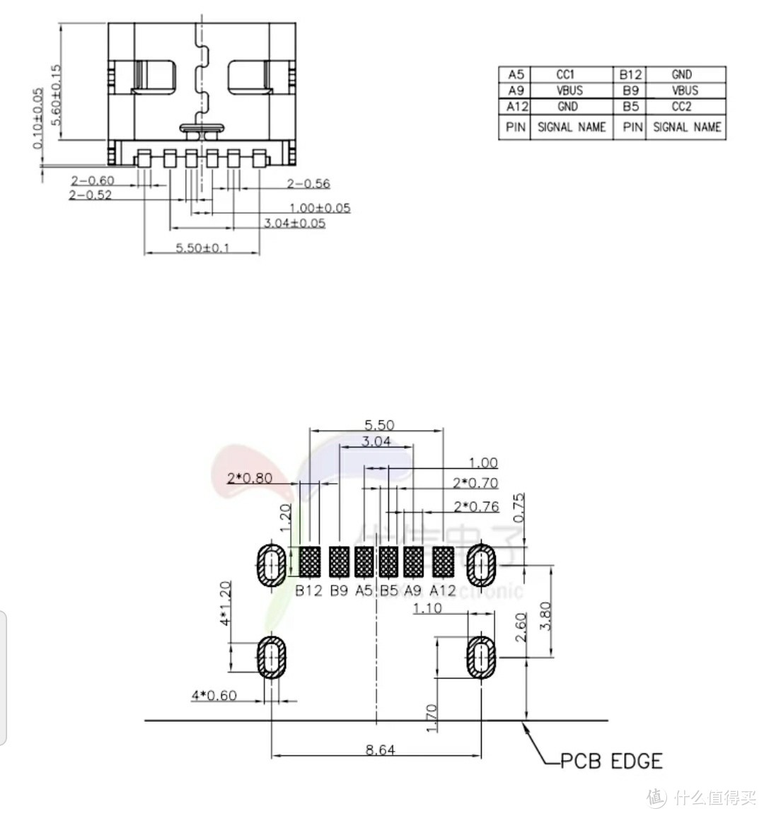 typec6p母座引脚接线图图片