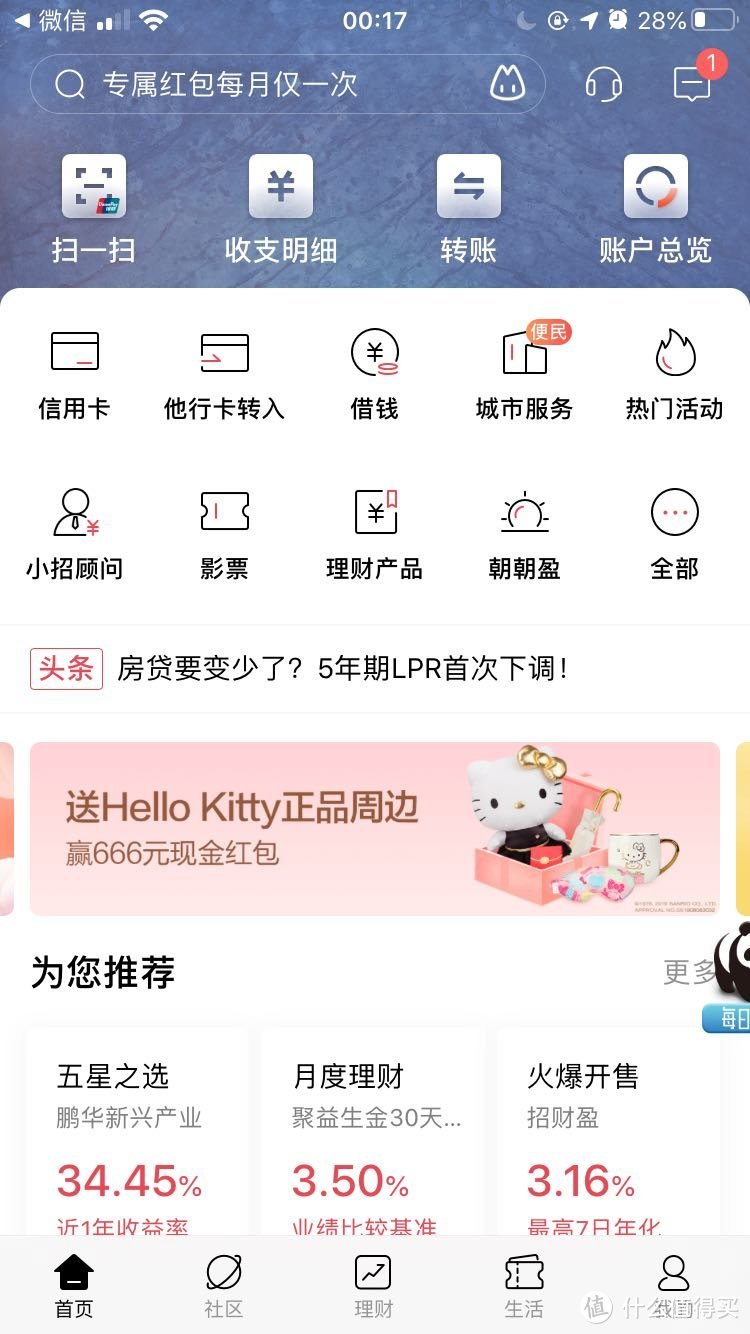 HELLO KITTY百变秀，源自招商银行的抽奖