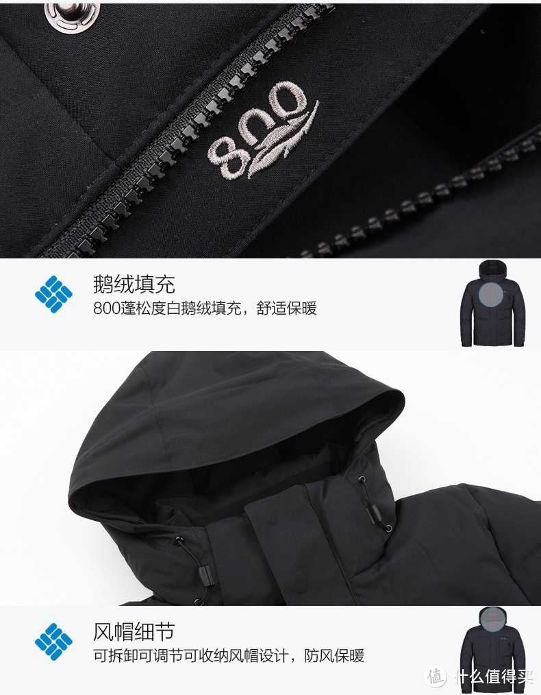 Columbia/哥伦比亚户外2019秋冬新品男款防水热能反射800蓬羽绒服PM5696