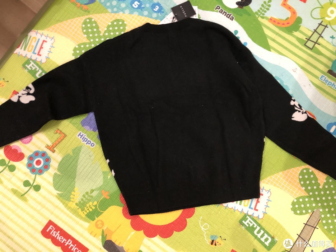 冬季囤货—拉夏贝尔提花款韩版宽松针织毛衣（黑色）