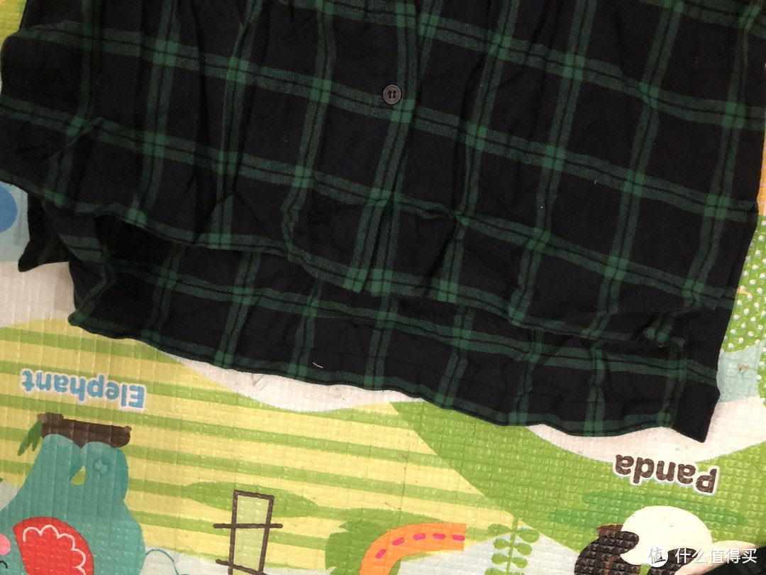 反季囤货—拉夏贝尔长款修身纯棉格子衬衫（拉贝缇系列，墨绿色）