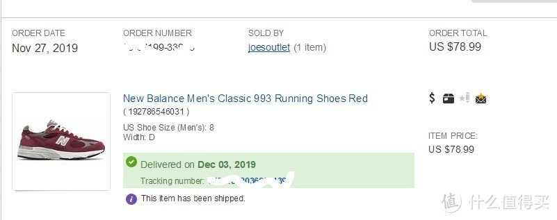 2019年黑五晒单-Ebay New Balance 993 转运到家 