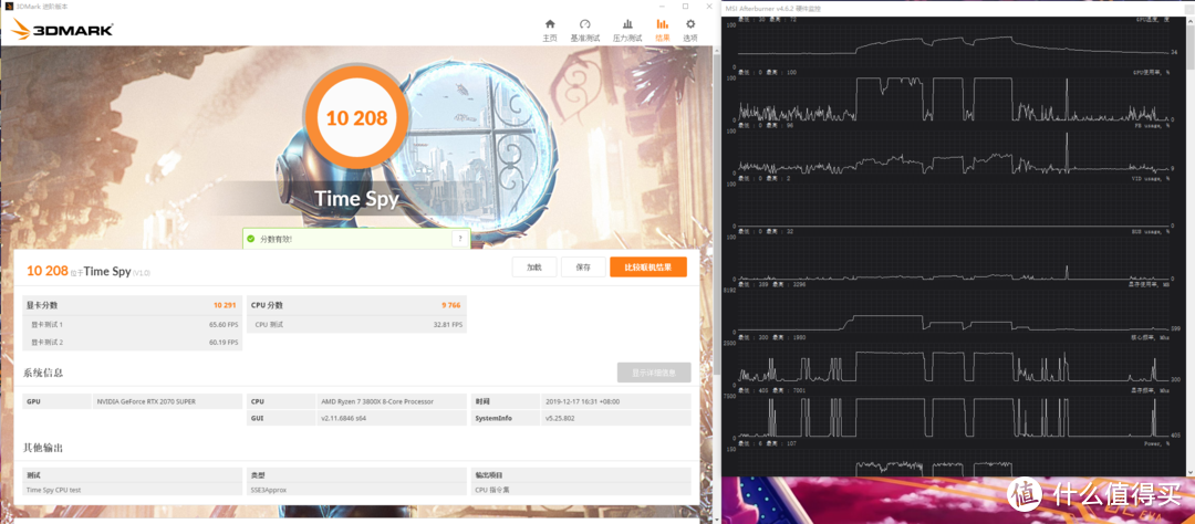 TS得分10208，CPU得分9766，核心频率最高1980，GPU最高72度，考虑到室温26度同时垂直安装会影响散热效果使得温度偏高，铭瑄这块显卡的表现已经相当令人满意了