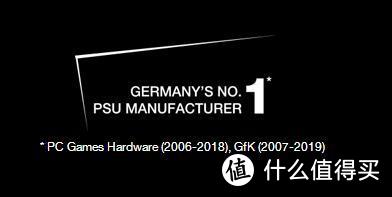 左下角大大的：“德国第一PSU（电源）制造商”，PC游戏硬件和GFK连续12年评选获奖