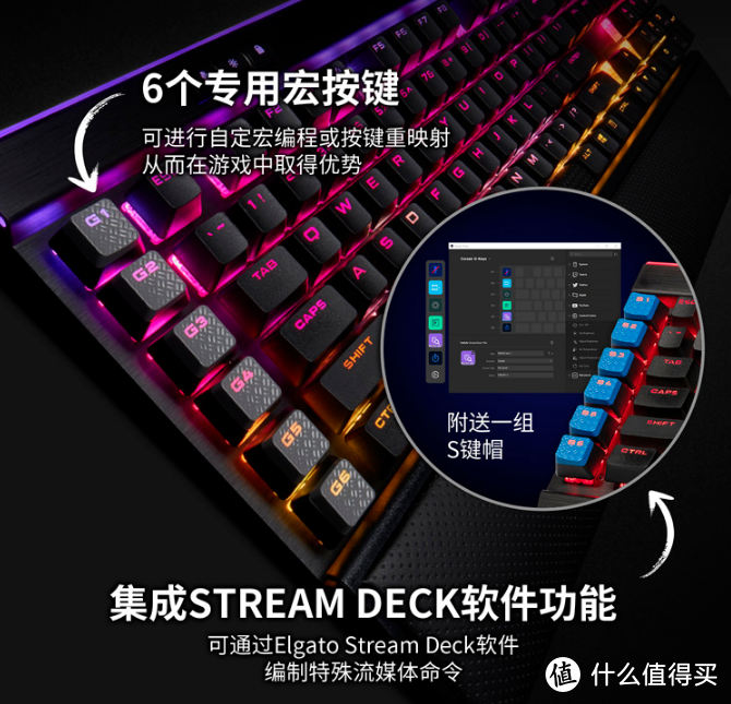 皮革掌托、1亿次寿命、PBT注塑键帽：美商海盗船 K95 RGB PLATINUM XT 机械键盘上架开售