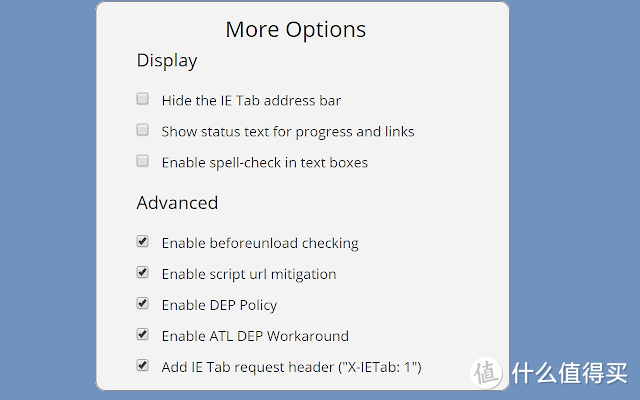 IE Tab - 设置界面