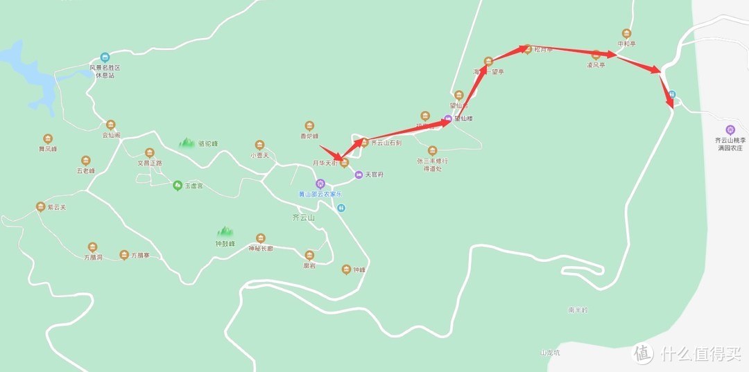 齐云山下山路线：步行至停车场