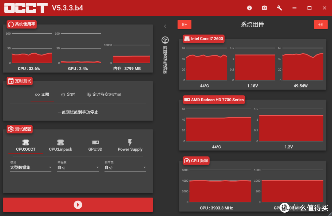 笔者下载的是OCCT V5.3.3.b4版本，各个版本在界面上略有不同，不过设置方面大同小异，如果遇到不同版本不同界面的情况，大家可以按本文参考引申摸索一下。