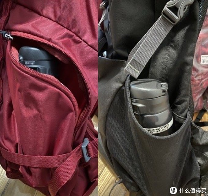 19款侧袋改为拉链袋,大小足够,但一边拉链袋一边弹力袋或许更实用吧(22L就是弹力袋