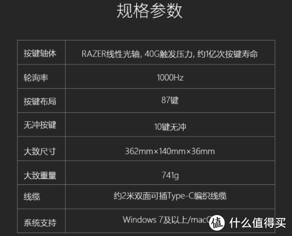 Razer雷蛇 猎魂光蛛竞技版线性光轴机械键盘 体验评测