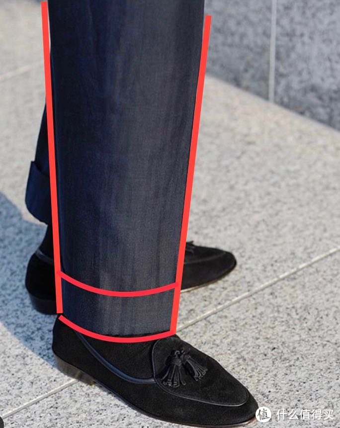 至于说裤脚翻边的宽度,通常在3-5c m之间,可以根据裤子长出来的长度