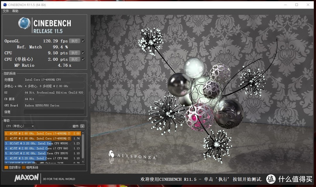 CineBench R11.5测试