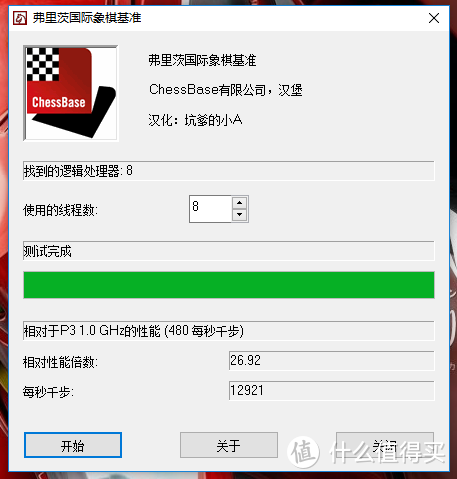Xeon E3-1270国际象棋CPU测试分数：12921