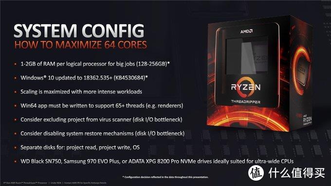 AMD官方提供的TR3990X硬件配置参考