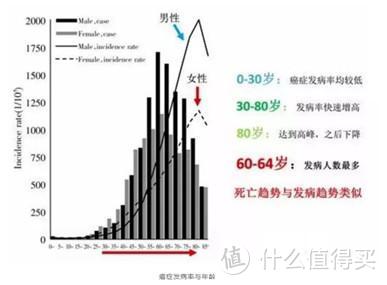 （癌症发病率与年龄的关系）