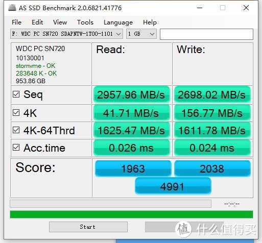 SN720 AS SSD Benchmark