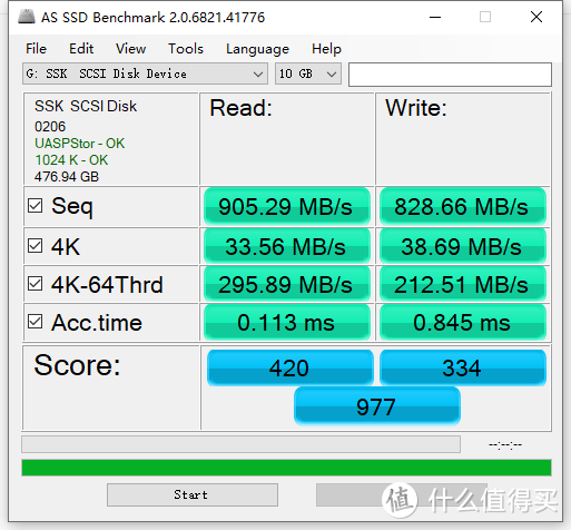 SSK M.2 NVME SSD硬盘盒 HE-C326 和紫光P100 512G的简单测试