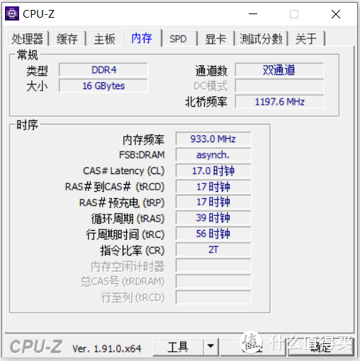 ▲ CPU-Z 显示内存为双通道。