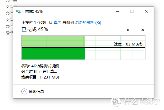 1TB USB 3.0移动硬盘：103MB/s