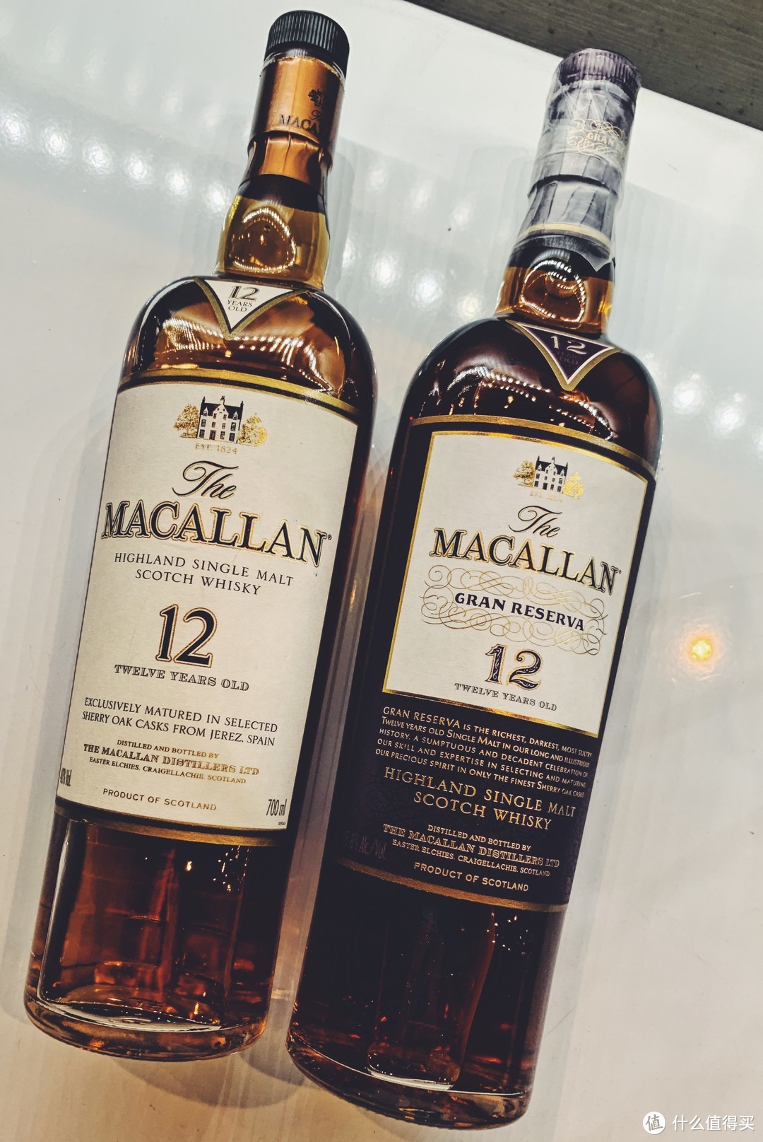 Macallan 12yo紫钻（右），翘楚