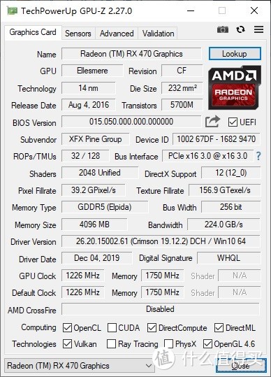 使用四年，散热效果和全新几乎一致、讯景RX470 4G黑狼版显卡 清灰