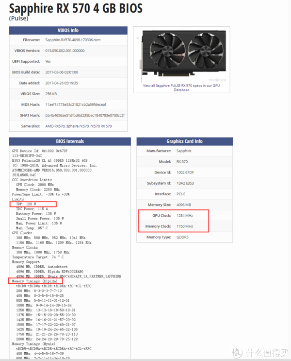 尔必达、海力士显存适配，TDP为120W，时钟频率和原卡一样：1284/1750MHz