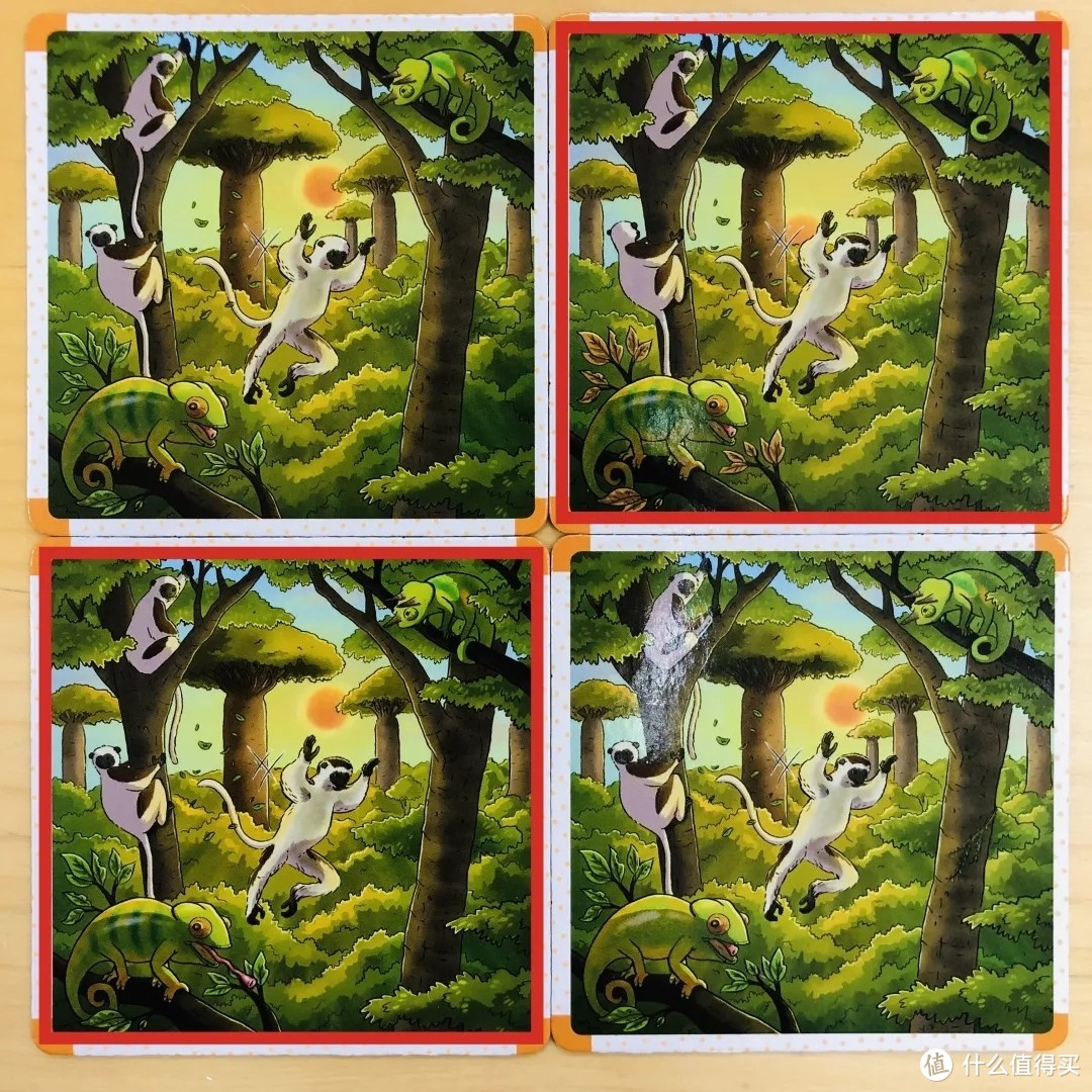 四张图片两两之间有六处不同,大人不一定能比小孩眼更尖哦